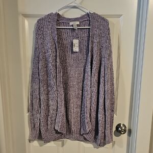Christopher & Banks Purple Open-Front Cardigan